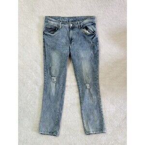 Raw X Men's Blue Jeans Skinny Standard 34x30 Light Wash Preppy Rapper Hip